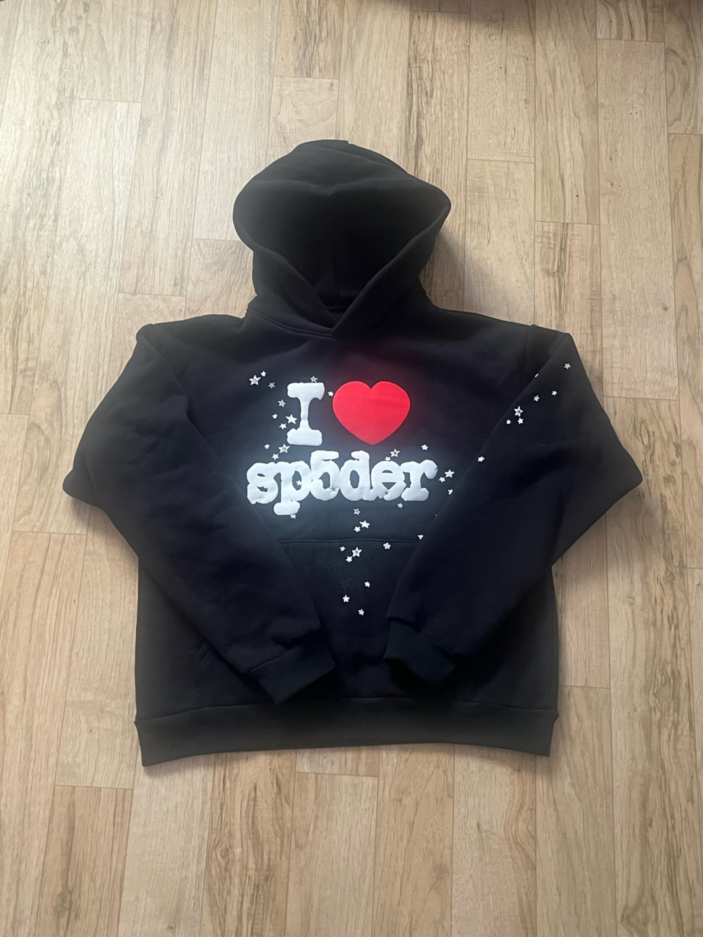 Black "I ♥ Sp5der" Graphic Hoodie Size M